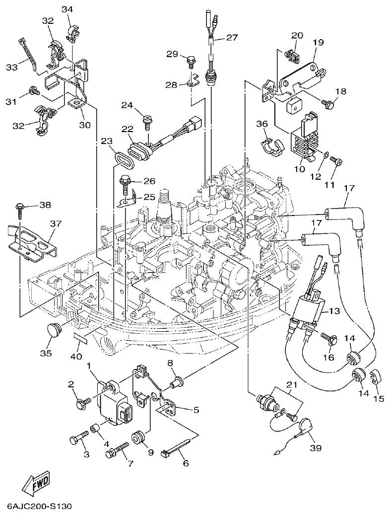 Yamaha F20CMH, F20CE ELECTRICAL 1 parts diagram